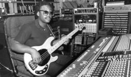 Bernard Edwards of Chic fame with his StingRay in the studio